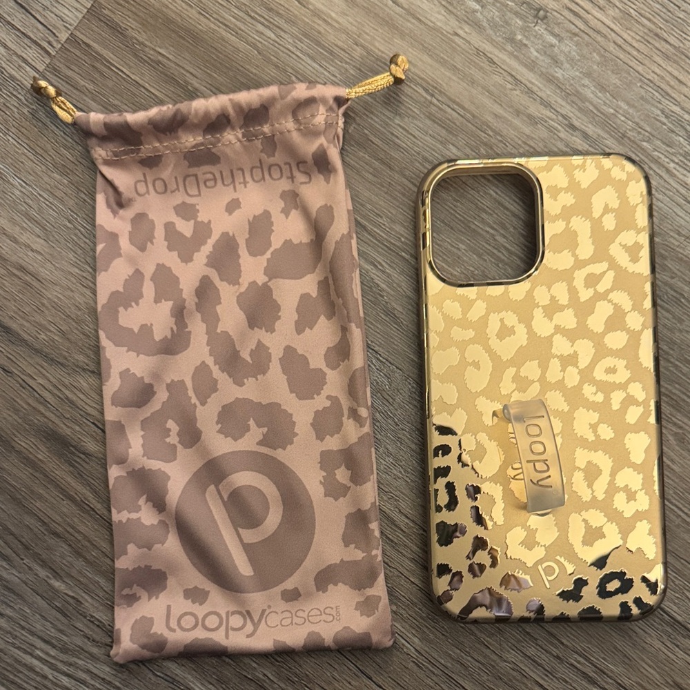 iPhone 12 Pro Max gold leopard case